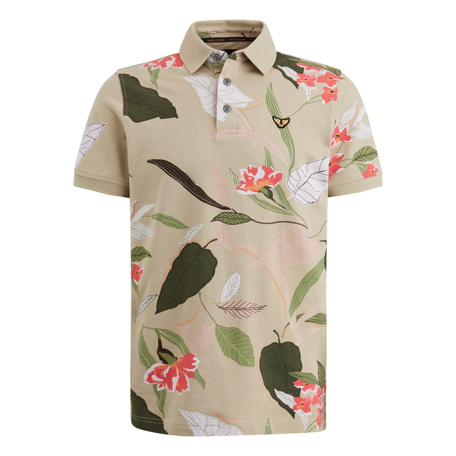 PME Legend  Short Sleeve Polo Printed Pique