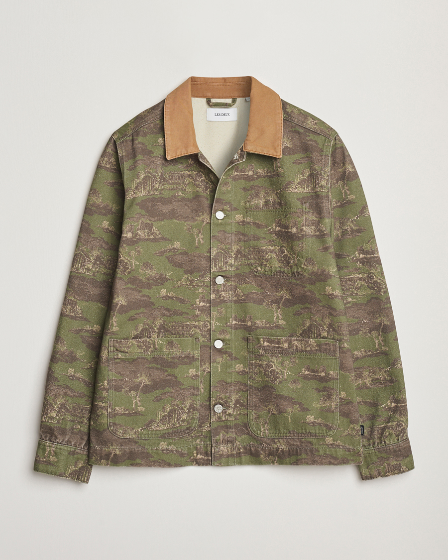 Les Deux Layton AOP Denim Overshirt Camo