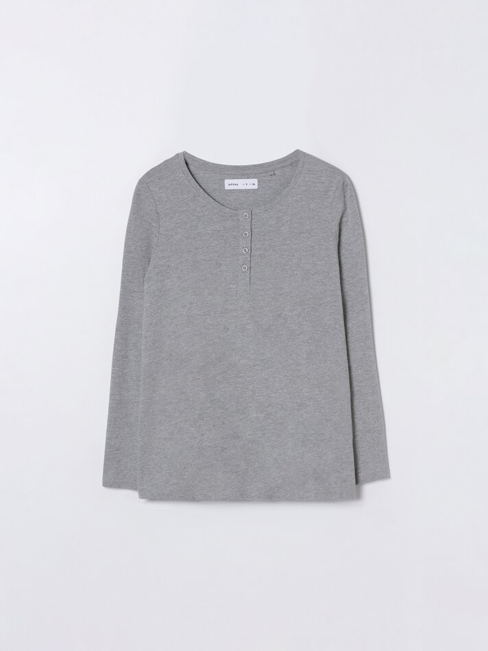 Conjunto de pijama de maternidade - Cinza mesclado