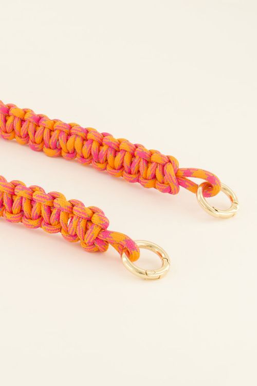 Oranje & roze gevlochten tassen strap