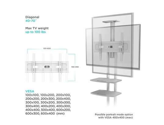 ONKRON - Pied de sol Support TV 40-70