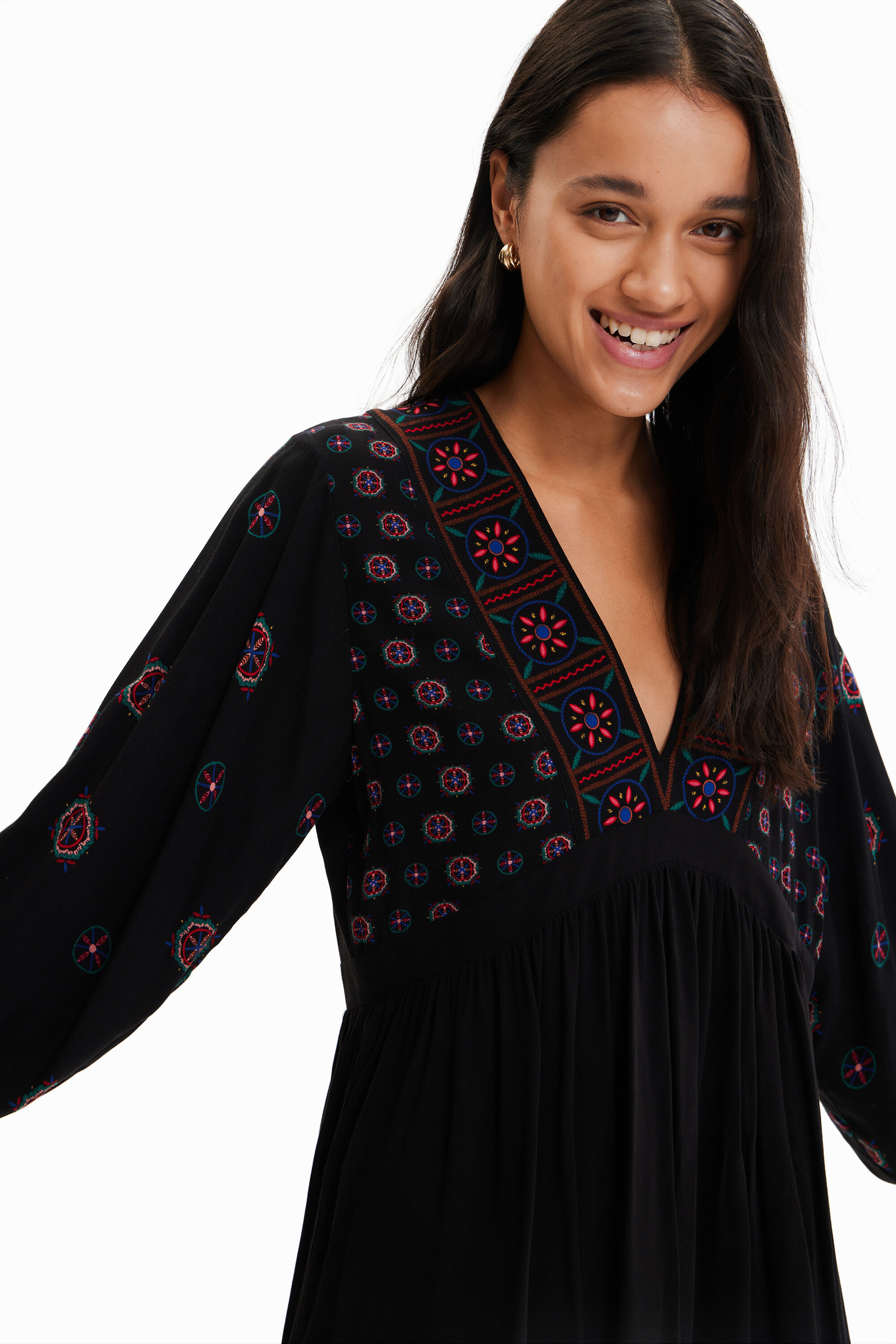 Robe courte imprimé ethnique