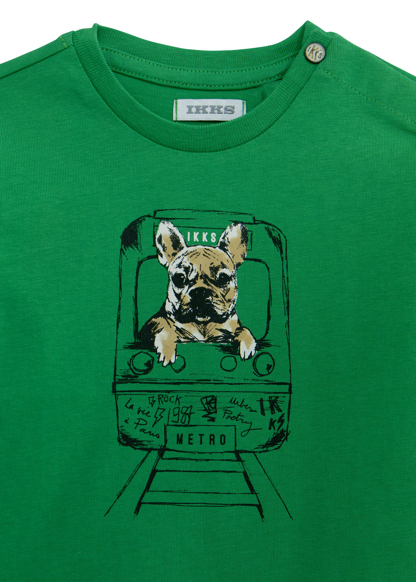 Tee-shirt manches longues imprimé en coton | Vert