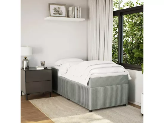 Sommier à lattes de lit et matelas Gris clair 90x190 cm Velours