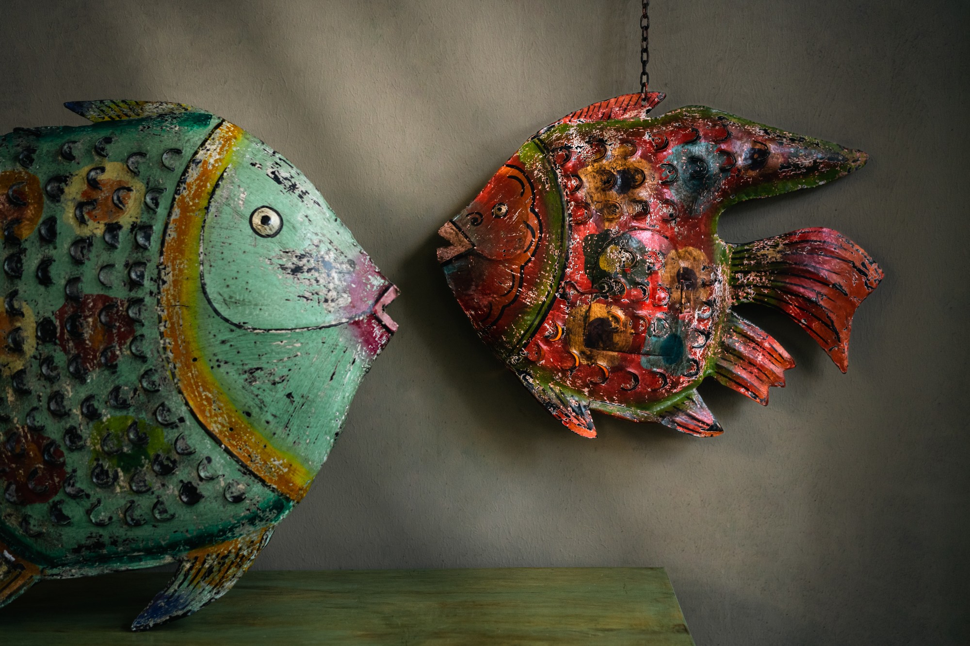 Hängelaterne 'Poisson', multicolor, B 61 cm, H 47 cm, L 10 cm von fischer's lagerhaus
