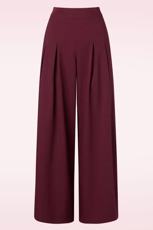 Banned Retro Diamond broek in bordeauxrood