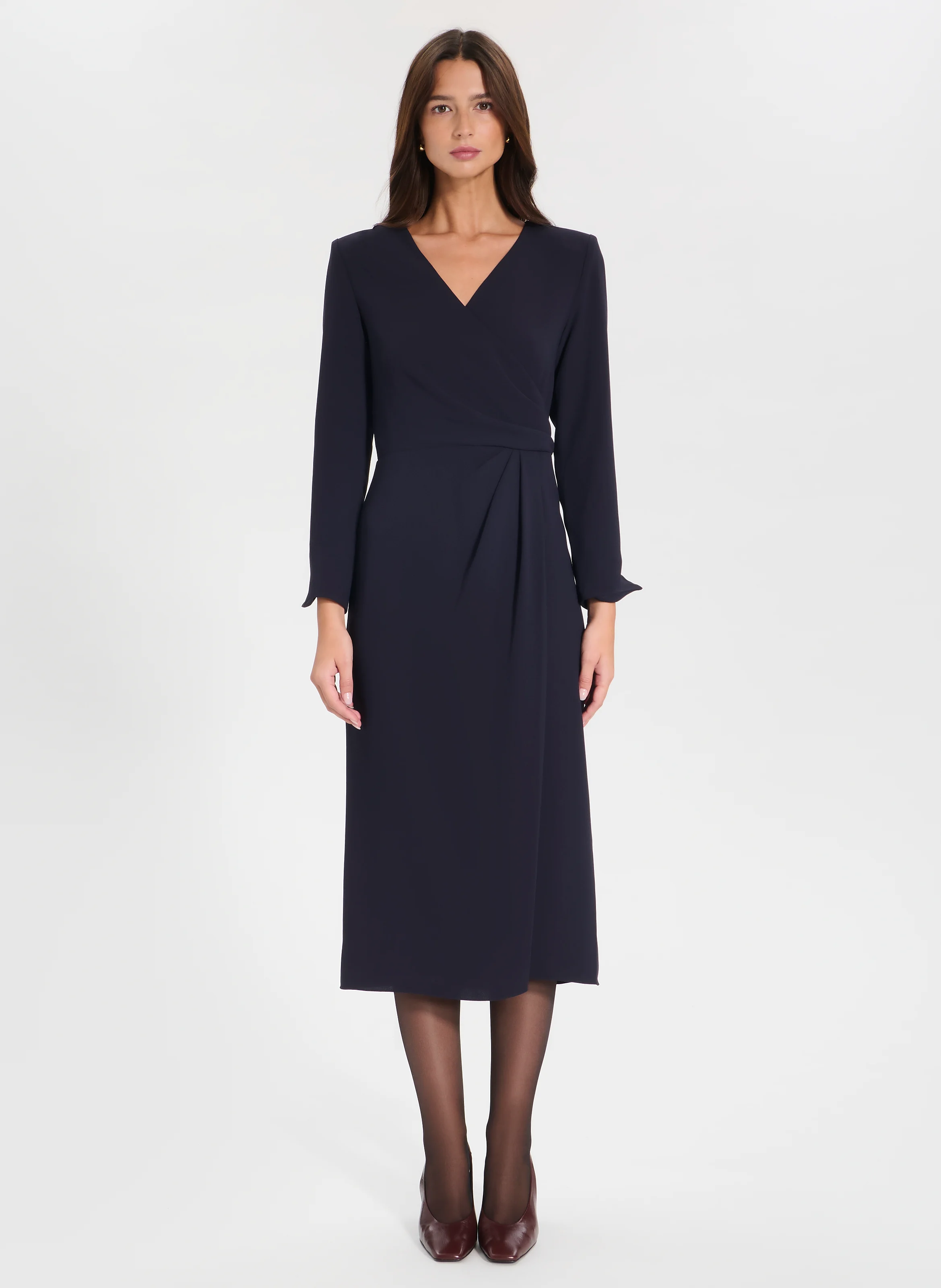 RANGIO - Robe longue drapée | Bleu