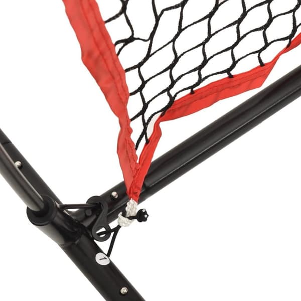 vidaXL Bærbart baseballnett svart og rød 183x105x183 cm polyester