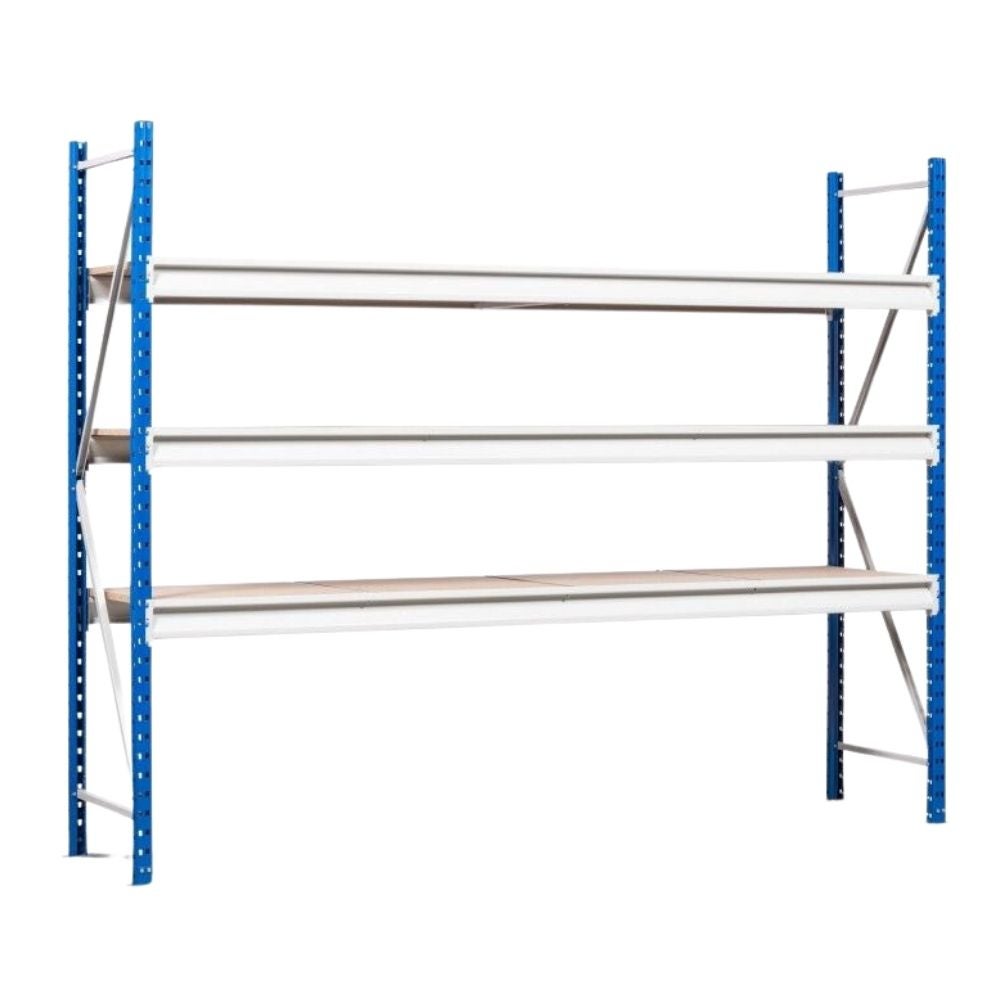 PROREGAL Breedspankast Maximus Pro basiskast HxBxD 250 x 250 x 60 cm 3 legplanken Spaanplaat legplank draagvermogen 530 kg Lichtblauw & lichtgrijs