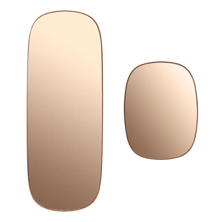 Muuto - Framed Mirror, klein, taupe / Klarglas