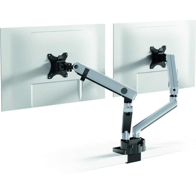 Bras support écran double SELECT PLUS fixation sur table