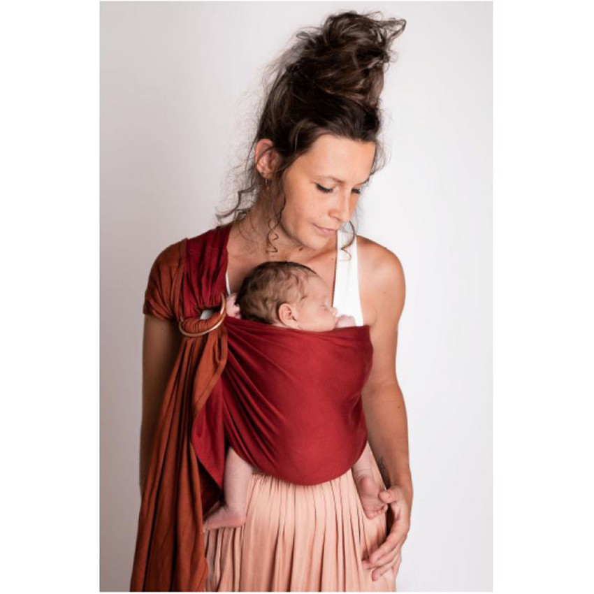 Sling - Petite écharpe sans noeud - Fauve/Rouge Bourgogne