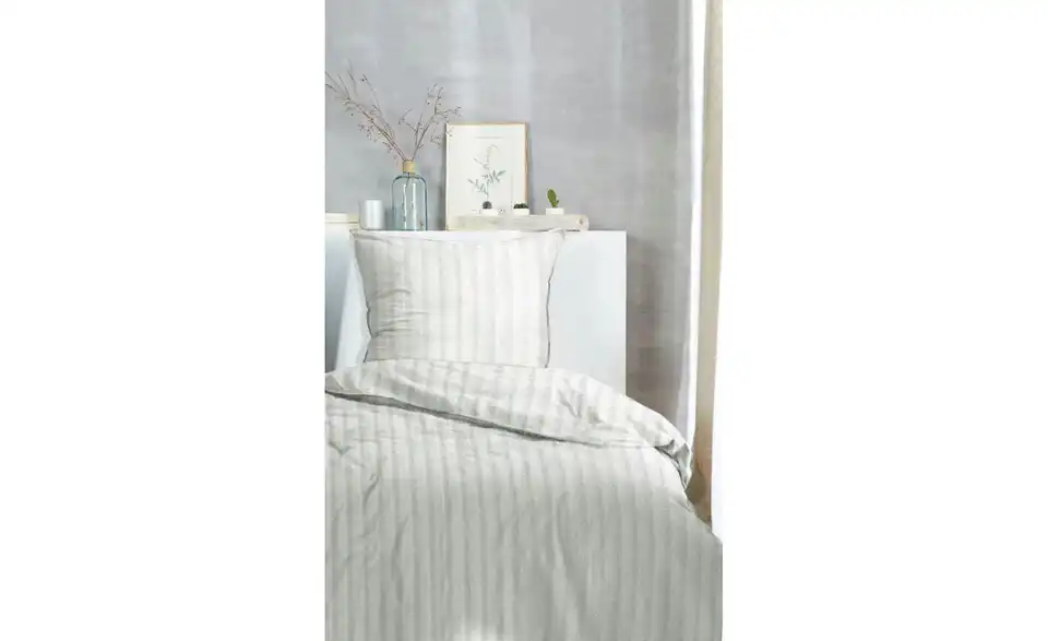 Renforcé Bettwäsche-Set Grau 200 cm 135x200 cm 135 cm
