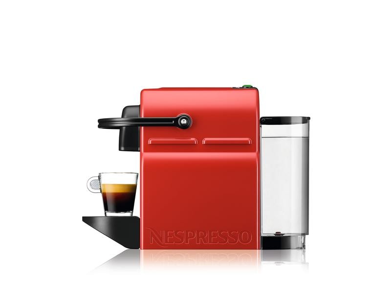 Krups Kaffeemaschine Nespresso Inissia XN1005 Rot Kompakte Kapselmaschine der Original Line mit einfacher Zwei-Tasten-Bedienung