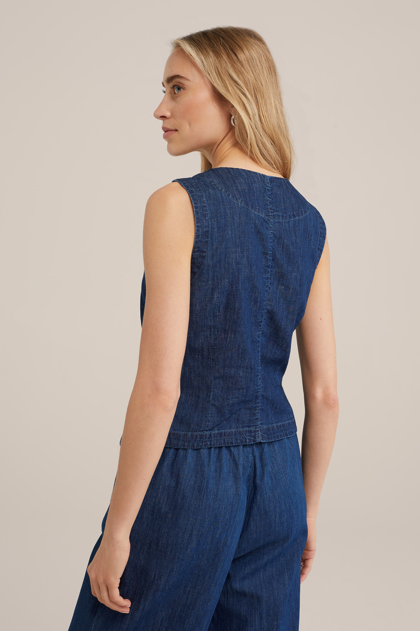 demim gilet WE Fashion Donkerblauw