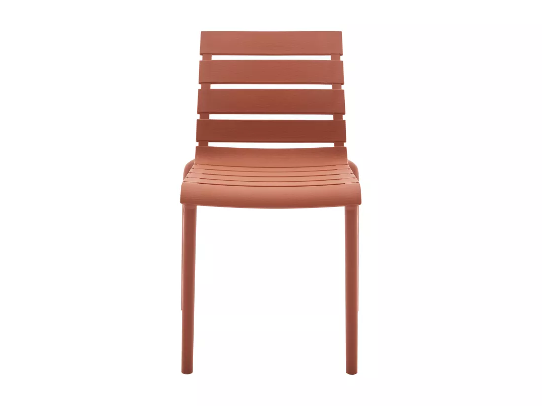 Lot de 2 chaises de jardin empilables en polypropylène - Terracotta - PANDJI de MYLIA