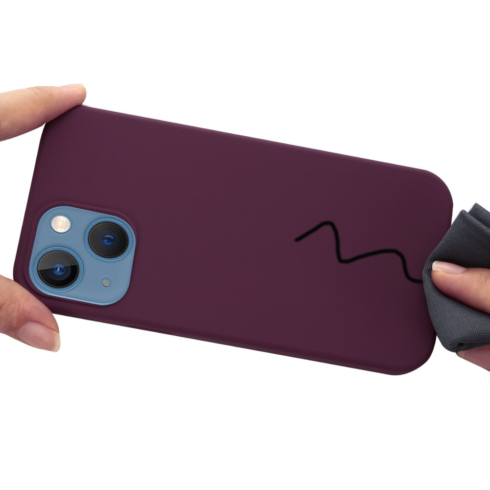 iPhone 14 MagSafe Soft Silikon Case Hülle - Weinrot