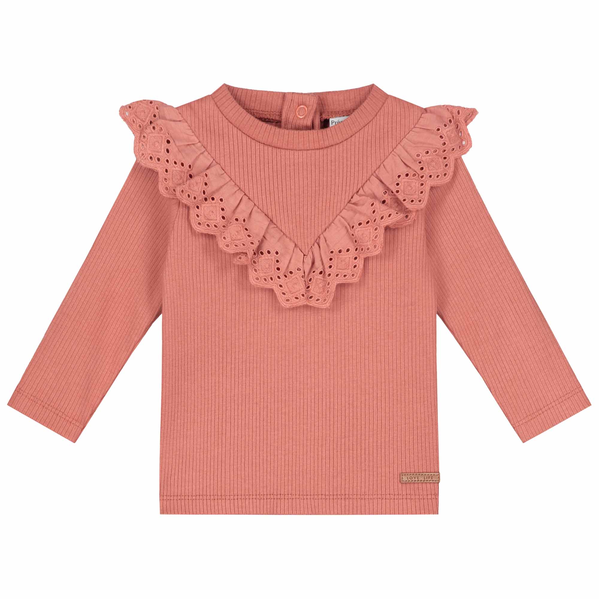 Prénatal baby shirt lange mouwen effen roze