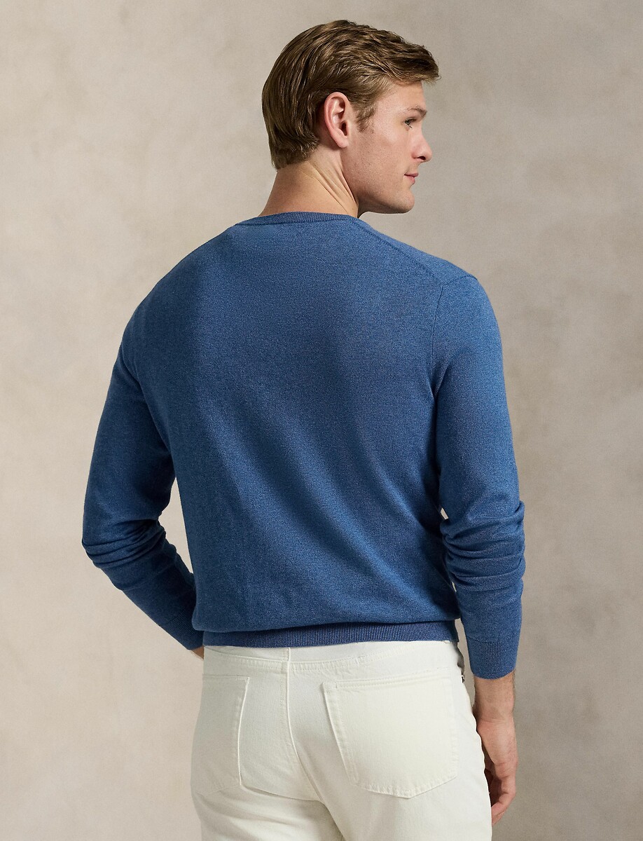 POLO RALPH LAUREN<br>Suéter de mistura de algodão com gola redonda