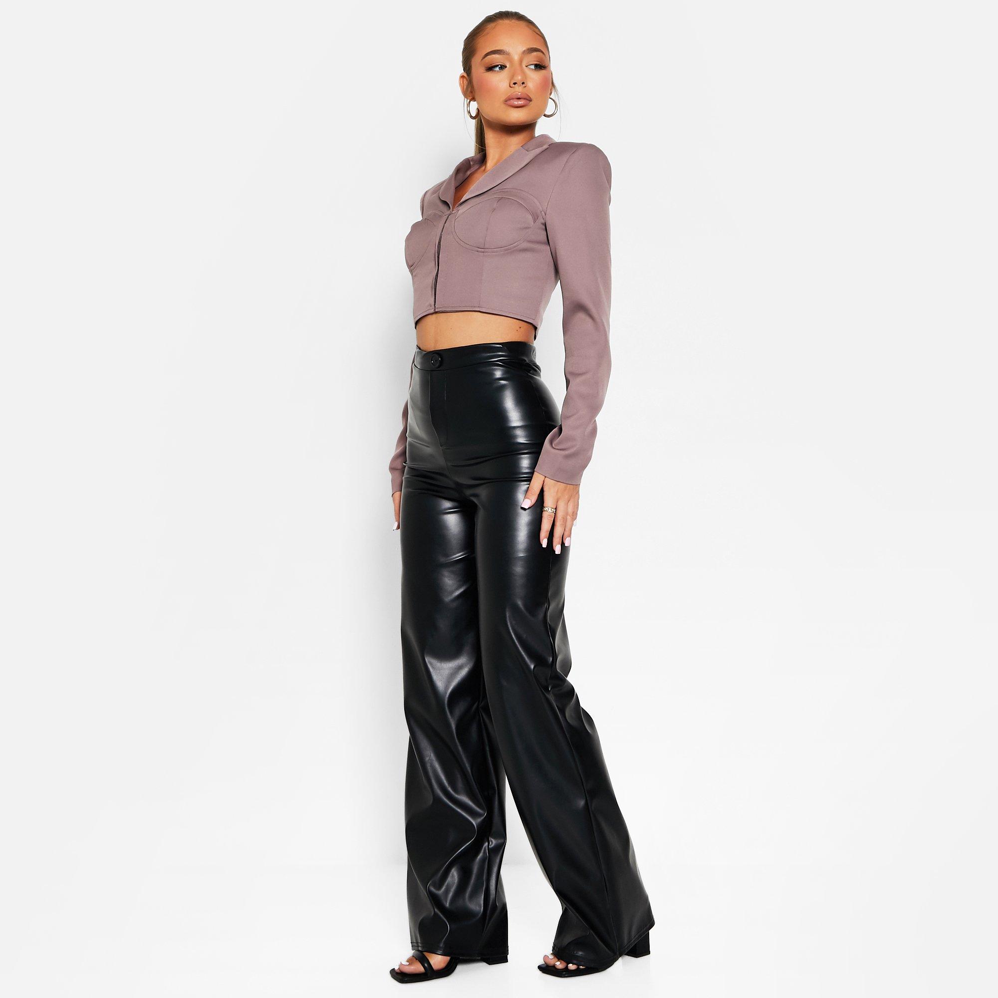 I Saw It First ISAWITFIRST Cropped Hook and Eye Blazer