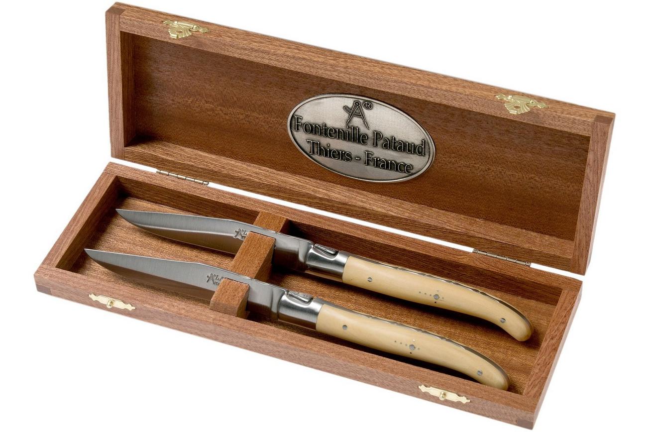 Fontenille Pataud Laguiole 2dlg steakmessenset buxushout, LTC2LB