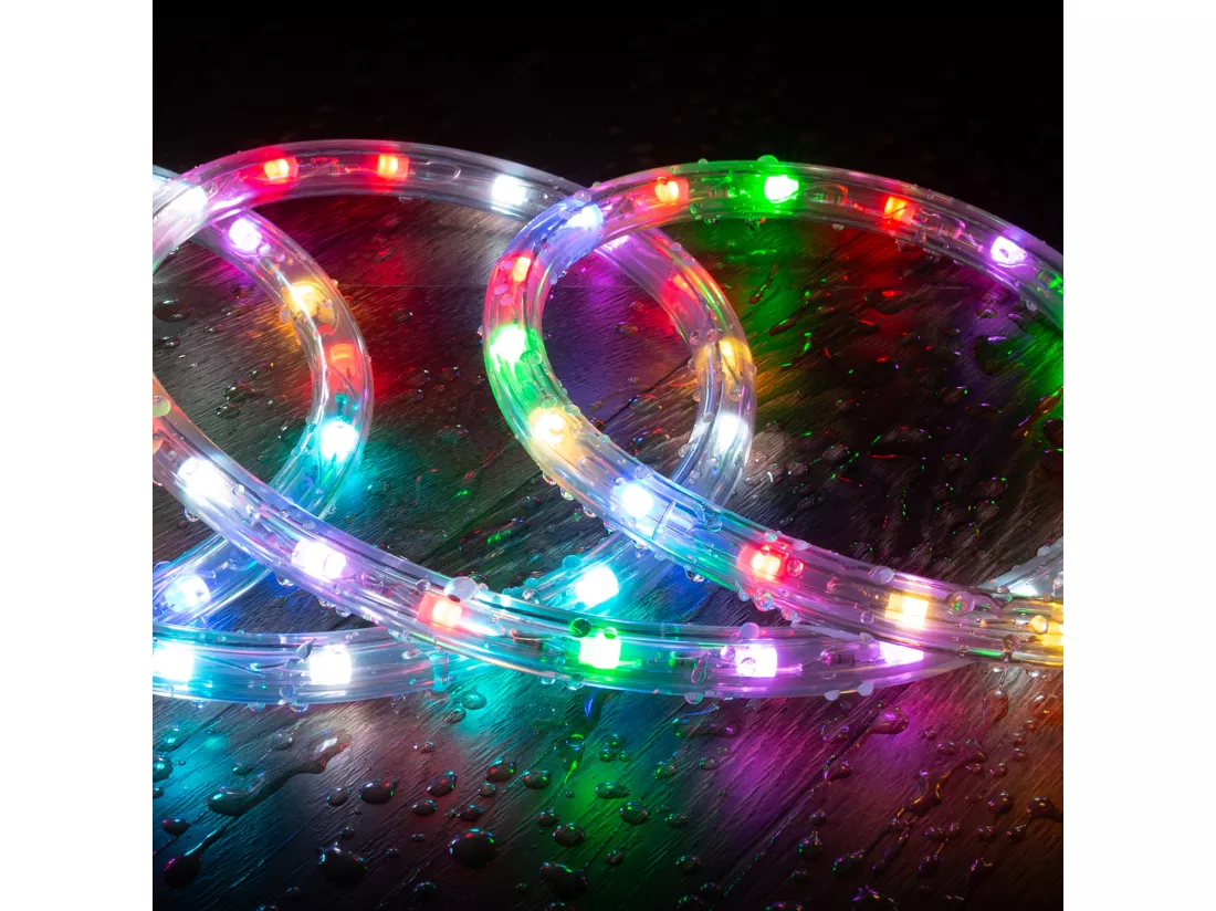 Gaine LED Ronde 220V AC 36 LED/m RGB IP65 Coupe tous les 100 cm sur Mesure RGB 8 m