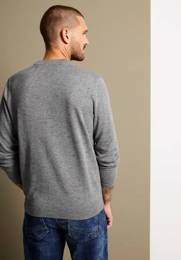 Basic Melange Pullover - stone grey melange