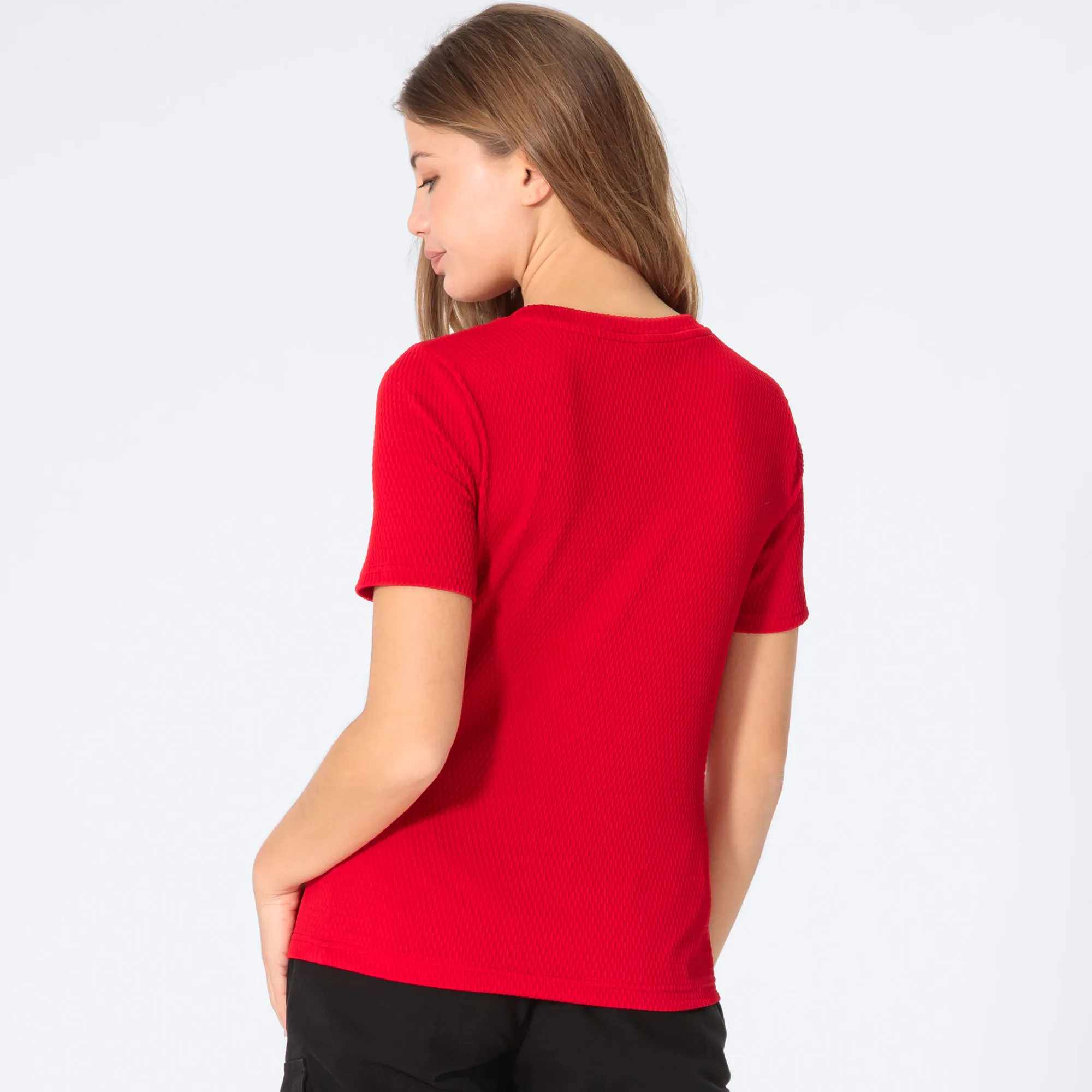 Damen-T-Shirt mit Struktur-Effekt