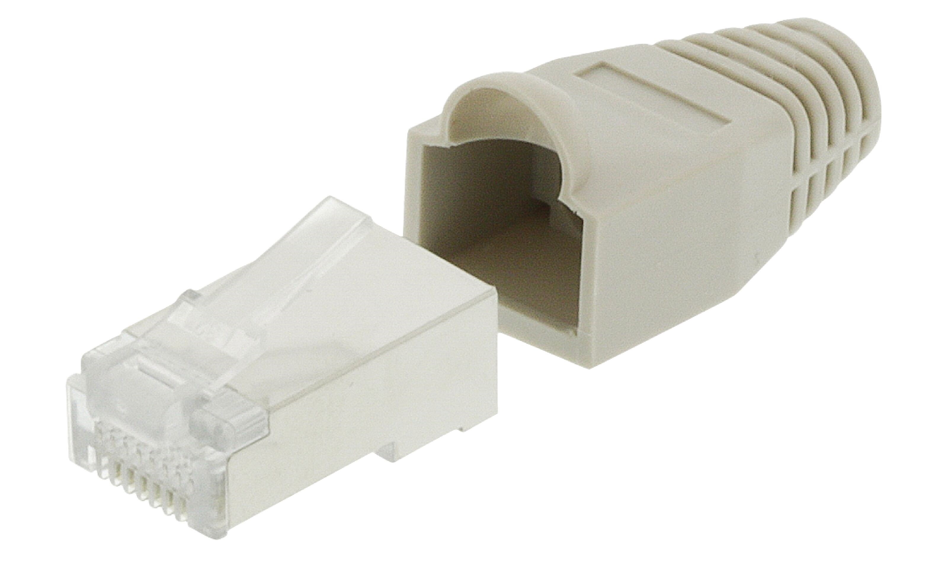 Luxorparts STP-modulkontakt RJ45 Cat. 6 med strekkavlastning, 10-pk.