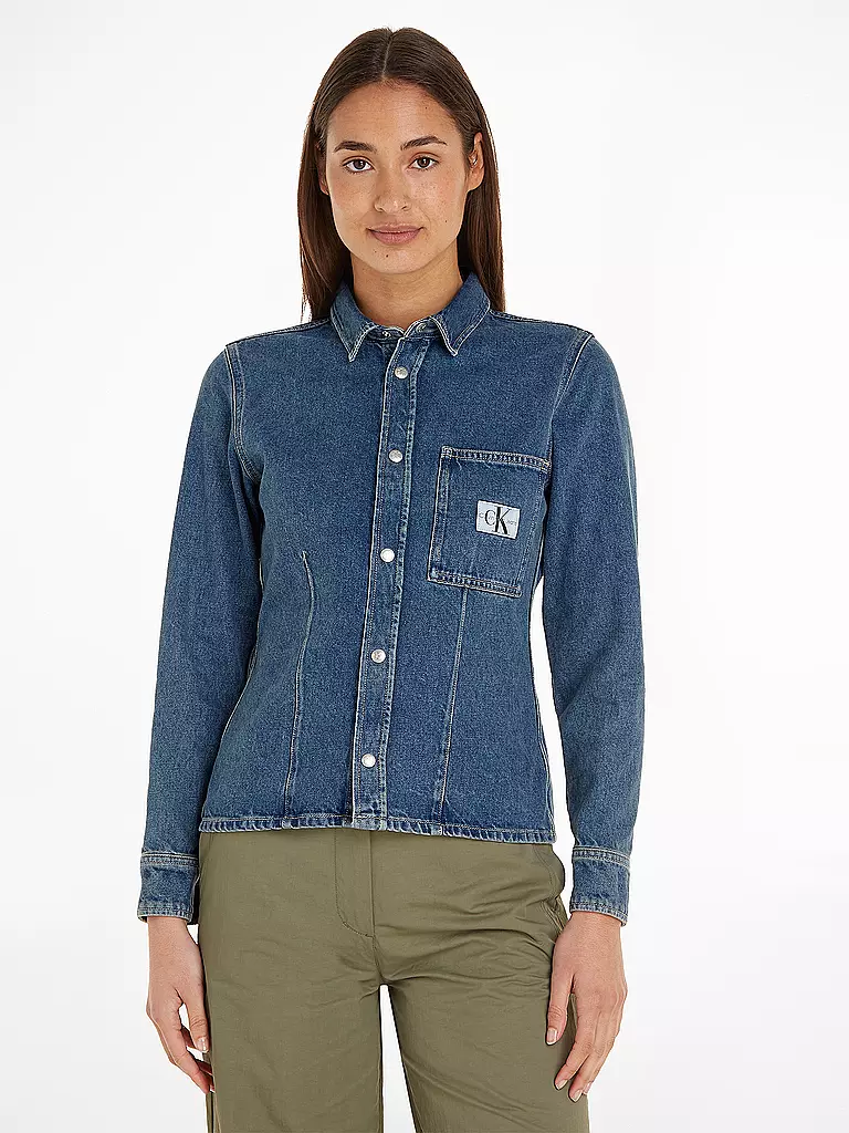 CALVIN KLEIN JEANS Jeansbluse blau
