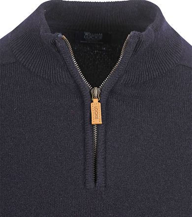 William Lockie Half Zip Pullover Lamswol Navy 7096DZ-11 Navy kopen