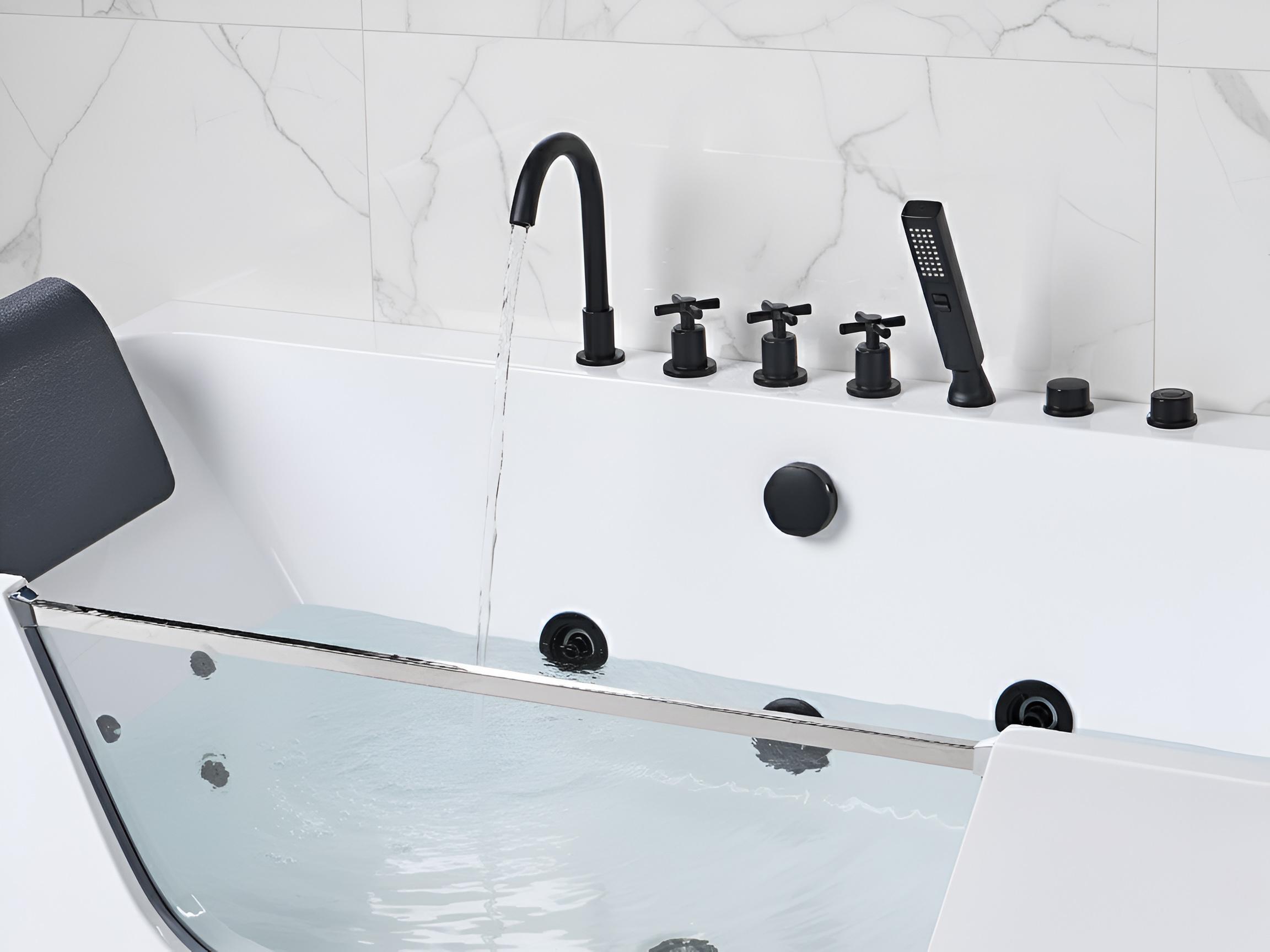 Hoek bubbelbad CAHUITA 160 x 75 cm Wit
