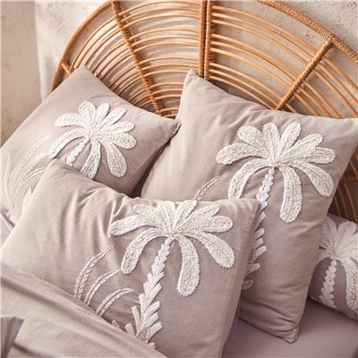 Linge de lit motifs palmiers tuftés