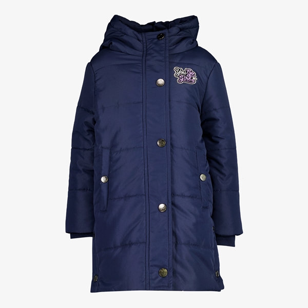 TwoDay lange meisjes winterjas donkerblauw