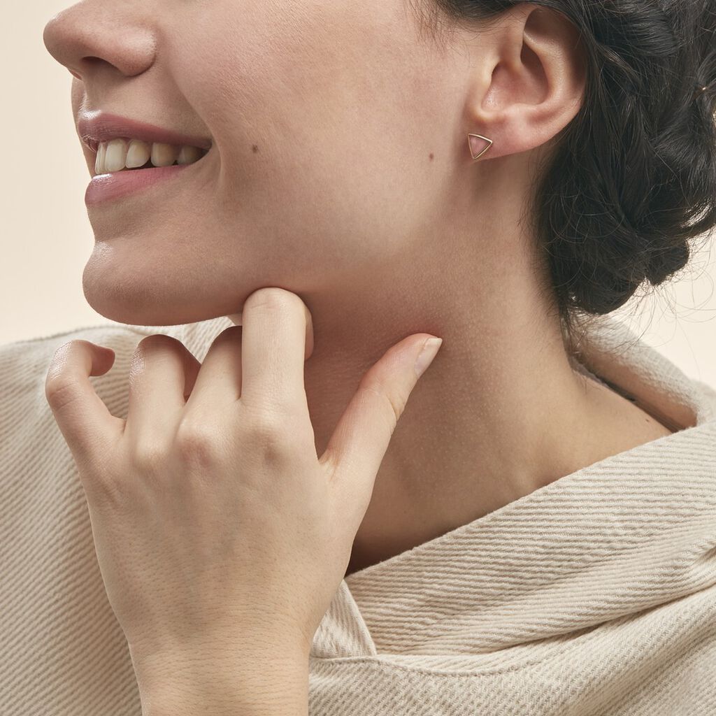 Boucles D'oreilles Puces Juliete Or Jaune Calcedoine