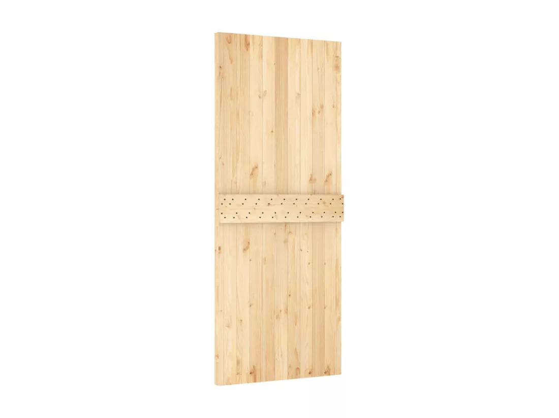 Porte coulissante et kit de quincaillerie 85x210 cm pin massif