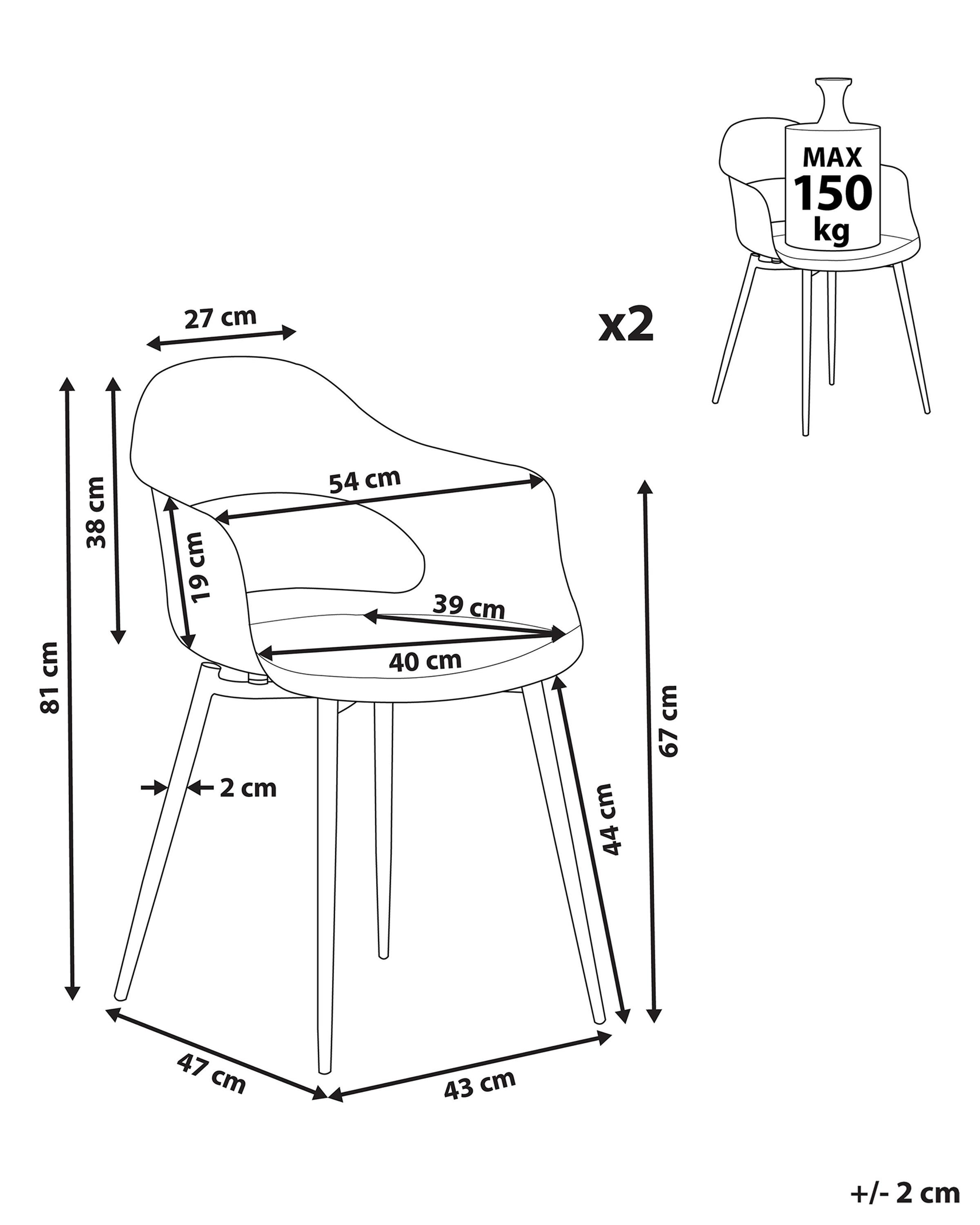 Set van 2 eetkamerstoelen UTICA Lichtgroen