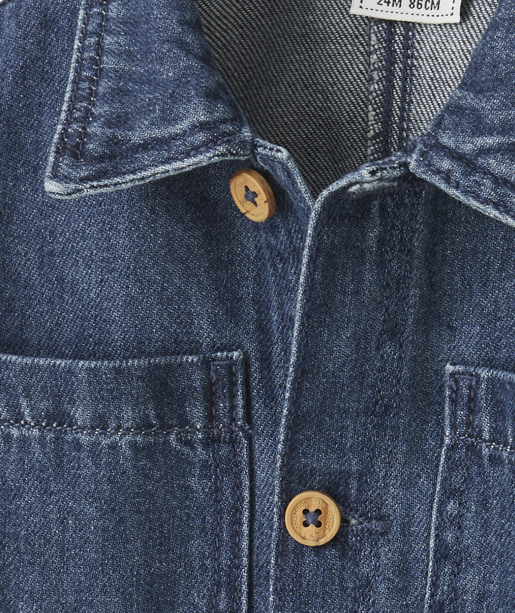 veste manches longues bébé garçon en denim low impact