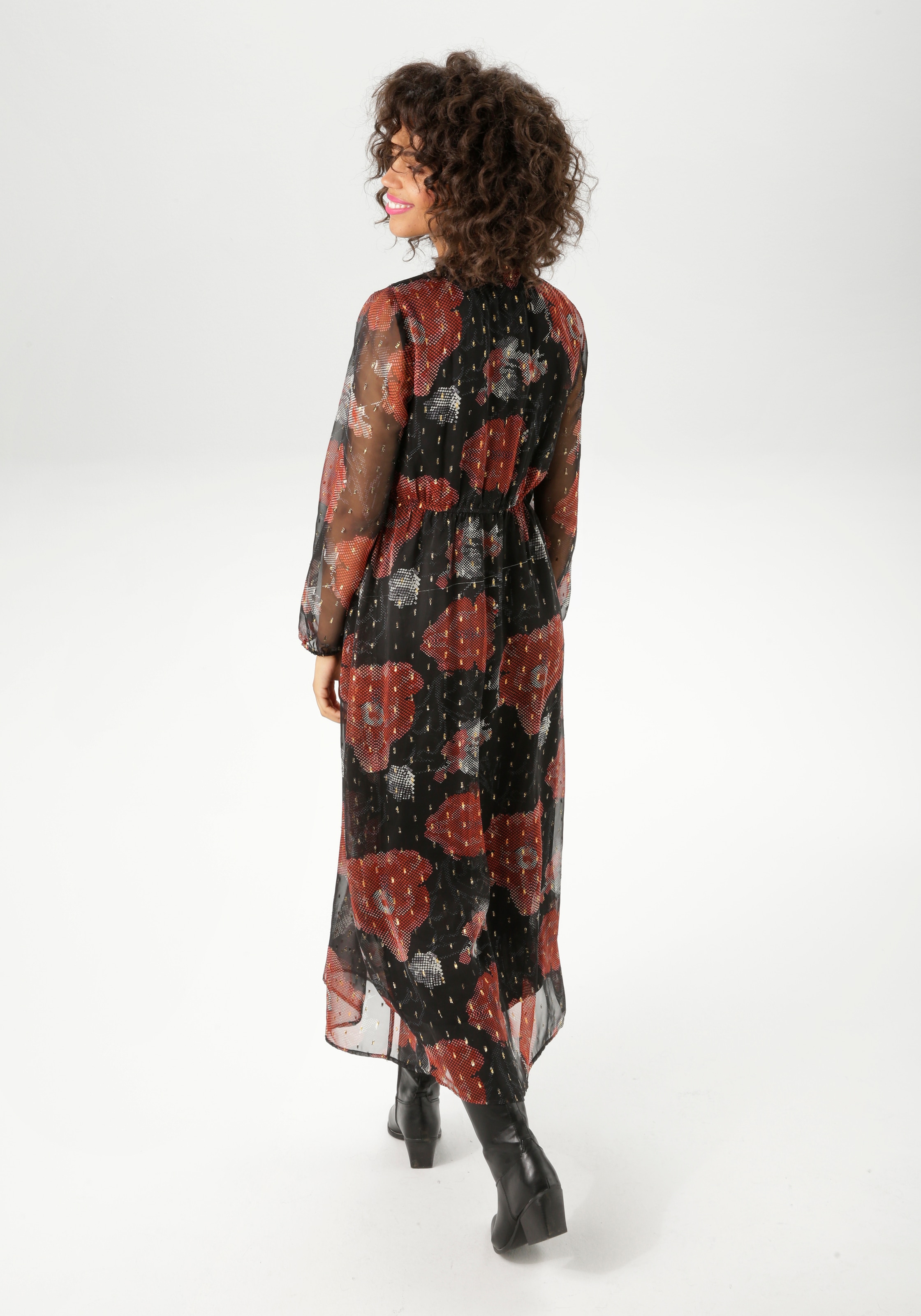 Aniston CASUAL Maxikleid aufwändig bestickt und mit Glitzerfäden verziert - NEUE KOLLEKTION