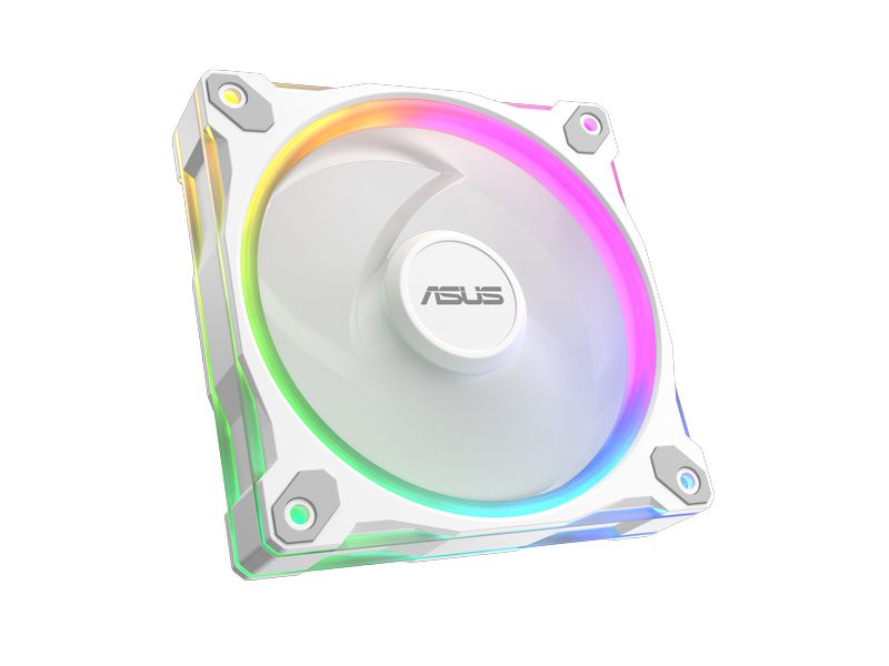 ASUS PC-Lüfter Prime MR120 Fan ARGB Weiss ARGB Gehäuselüfter mit Rahmenbeleuchtung für optimale Kühlleistung