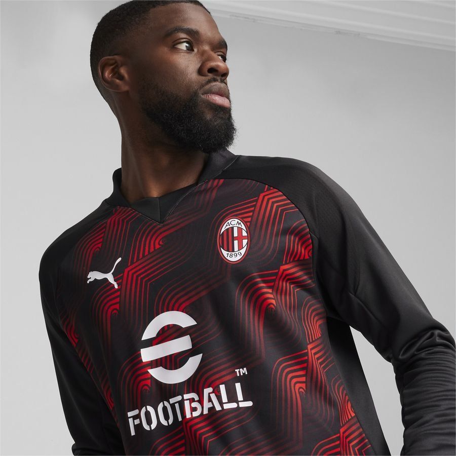 Milan AC Sweat Avant-Match - Noir/Rouge Manches Longues
