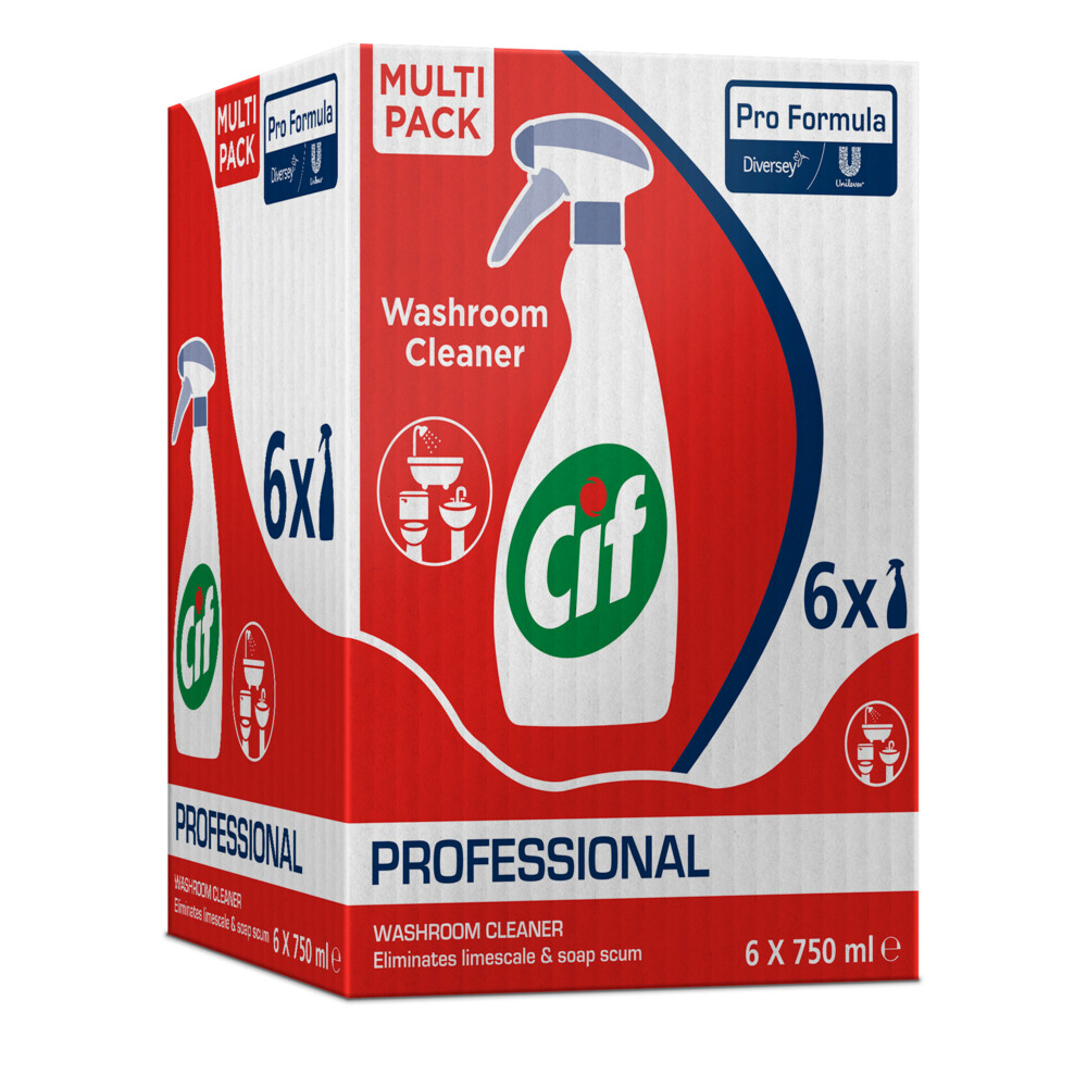 6x Cif Professional 2-in-1 Sanitairreiniger -en Ontkalker Pro Formula750 ml