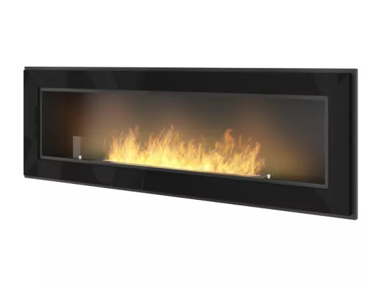 Cheminée au bioéthanol encastrable Frame 1500 SimpleFire avec verre noir
