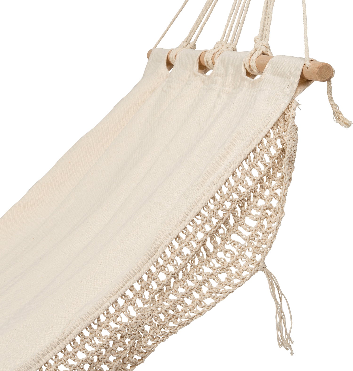 Intratuin hangmat met franjes naturel 200 x 80 cm