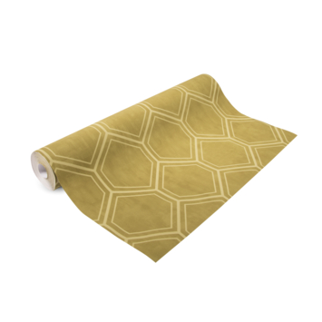 Vliesbehang hexagon oker (dessin 103976)