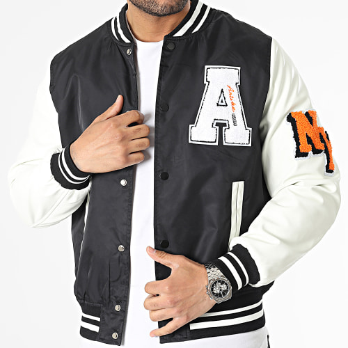Veste Teddy Noir Blanc