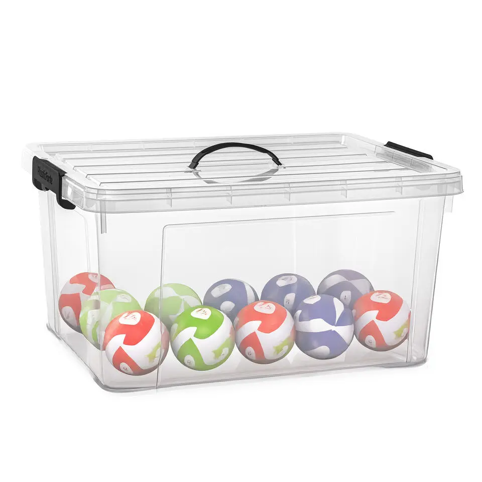 Plasticforte Opbergbox met deksel - grijs - 54L - kunststof