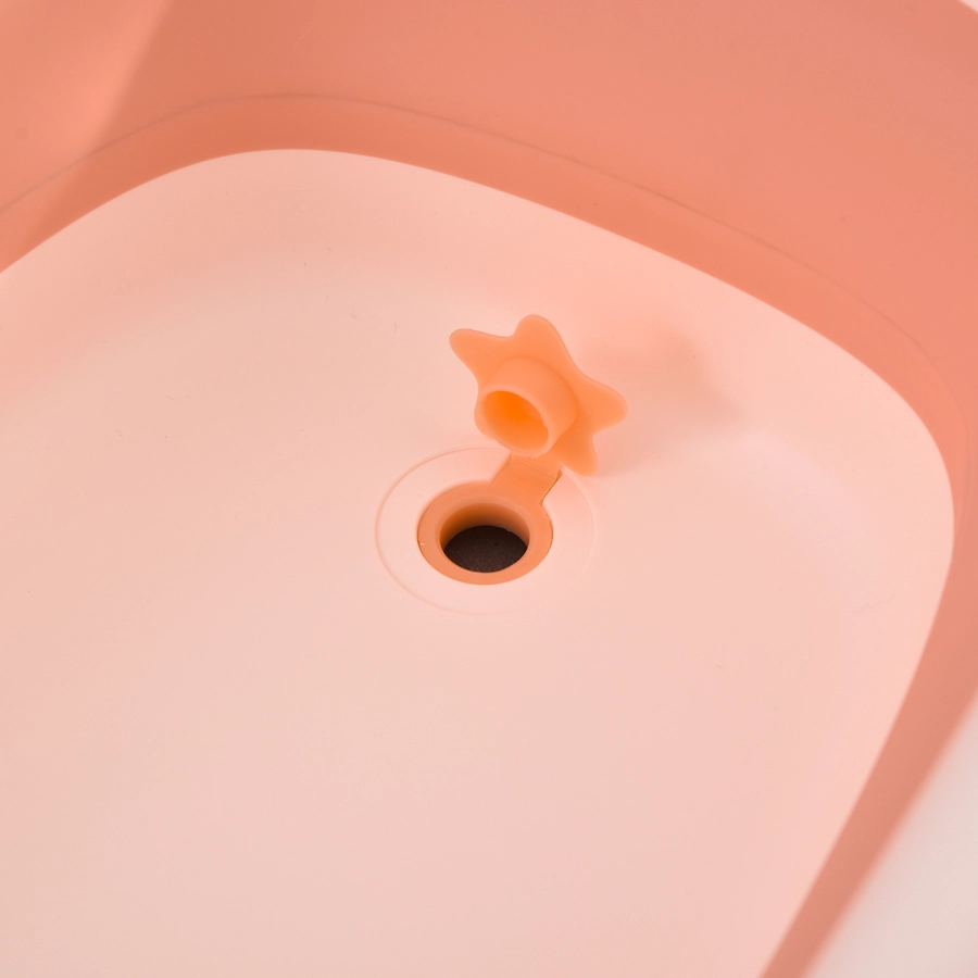 HOMCOM Faltbare Babywanne mit Waschbecken und Shampoobecher rosa