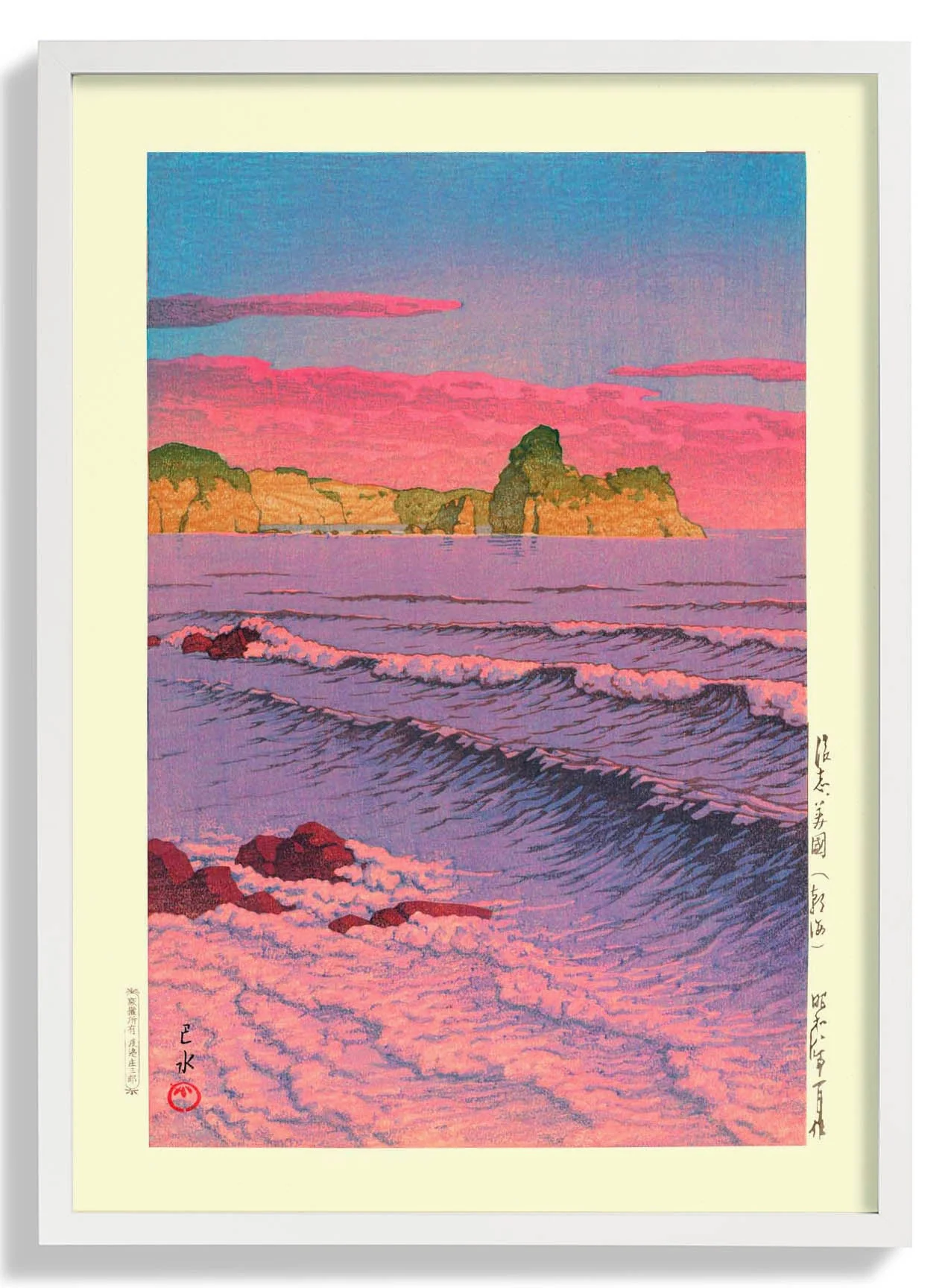 Das Morgenmeer in Shiribeshi bei Hasui
