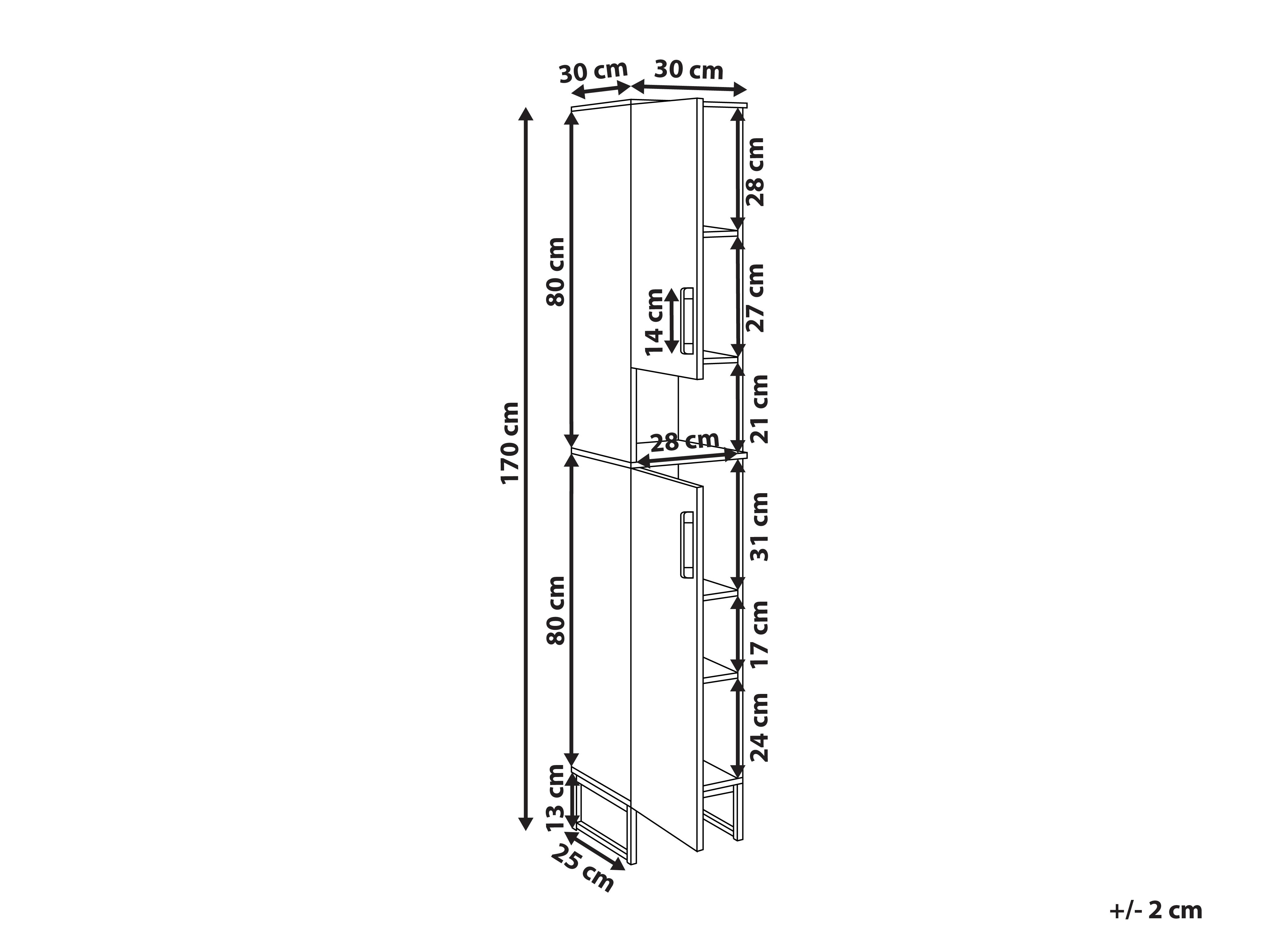 Badkamermeubel MISCANTI Bamboehout 30 cm Lichtbruin